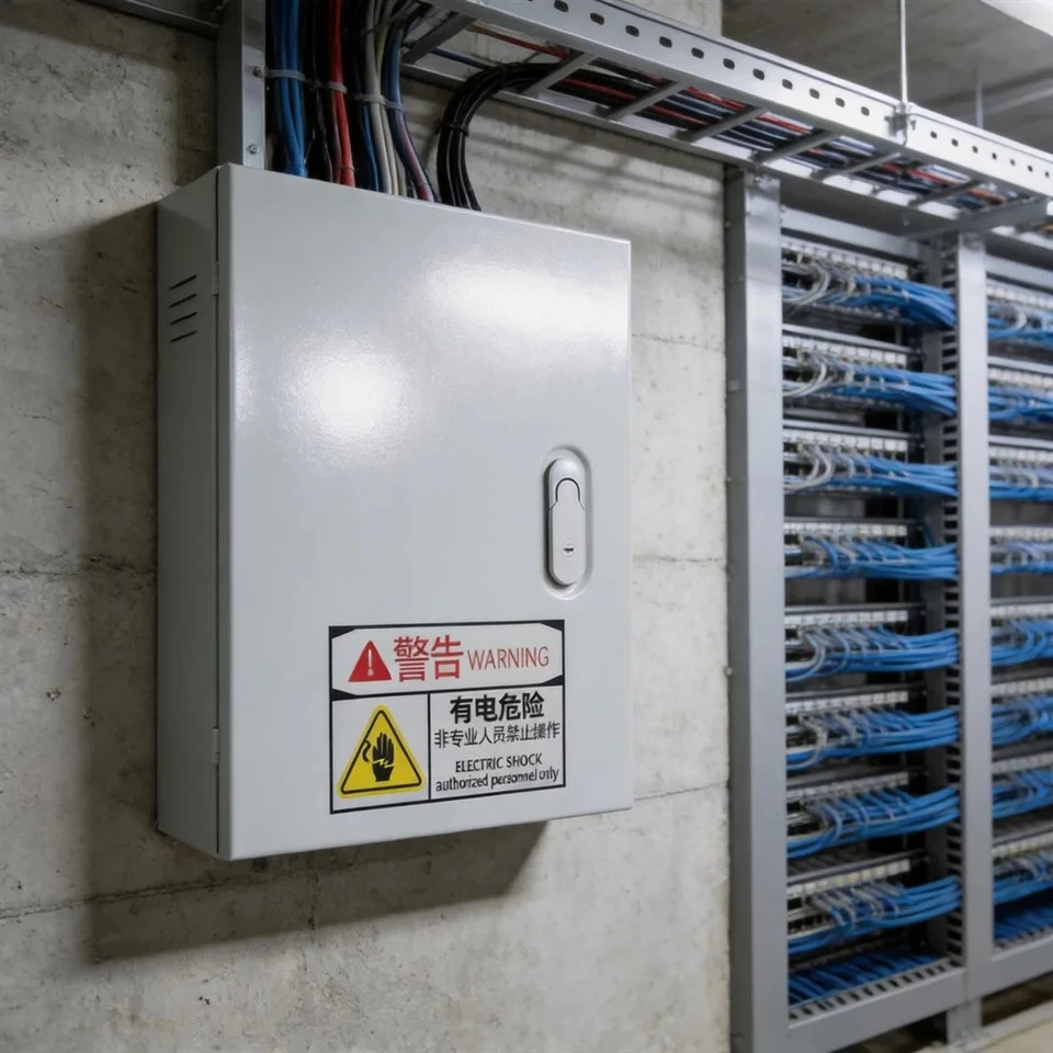 Boîtier électrique monté sur boîte de distribution électrique en métal
